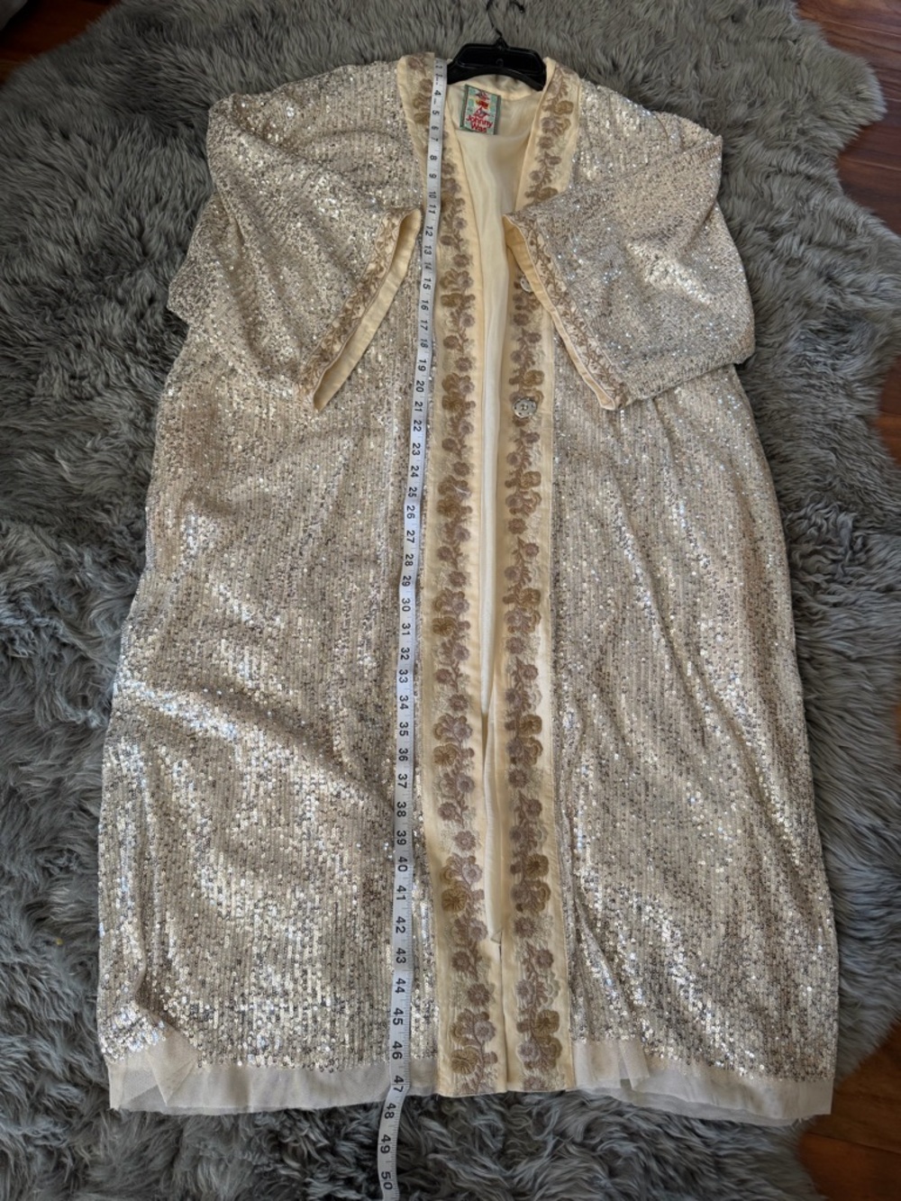 Johnny Was Sequin Kimono Duster in Champagne - Picture 6 of 7